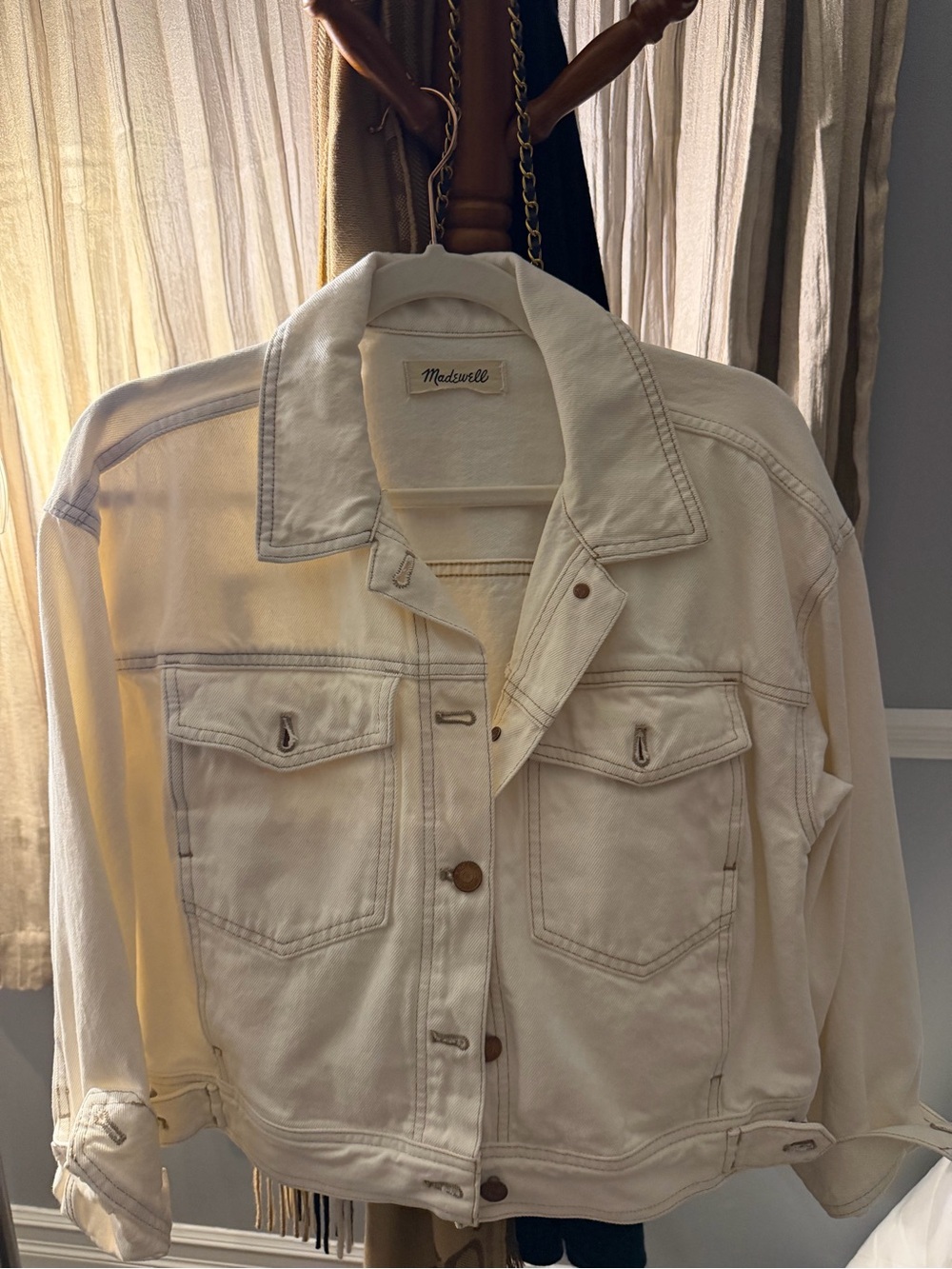Madewell Cream Denim Jacket size small